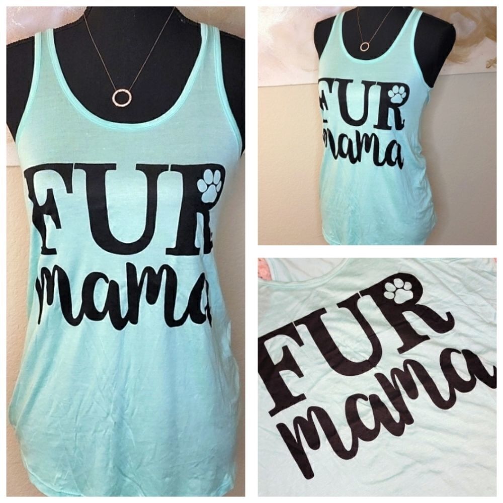 FUR MAMA Tank Top Mint Green Color